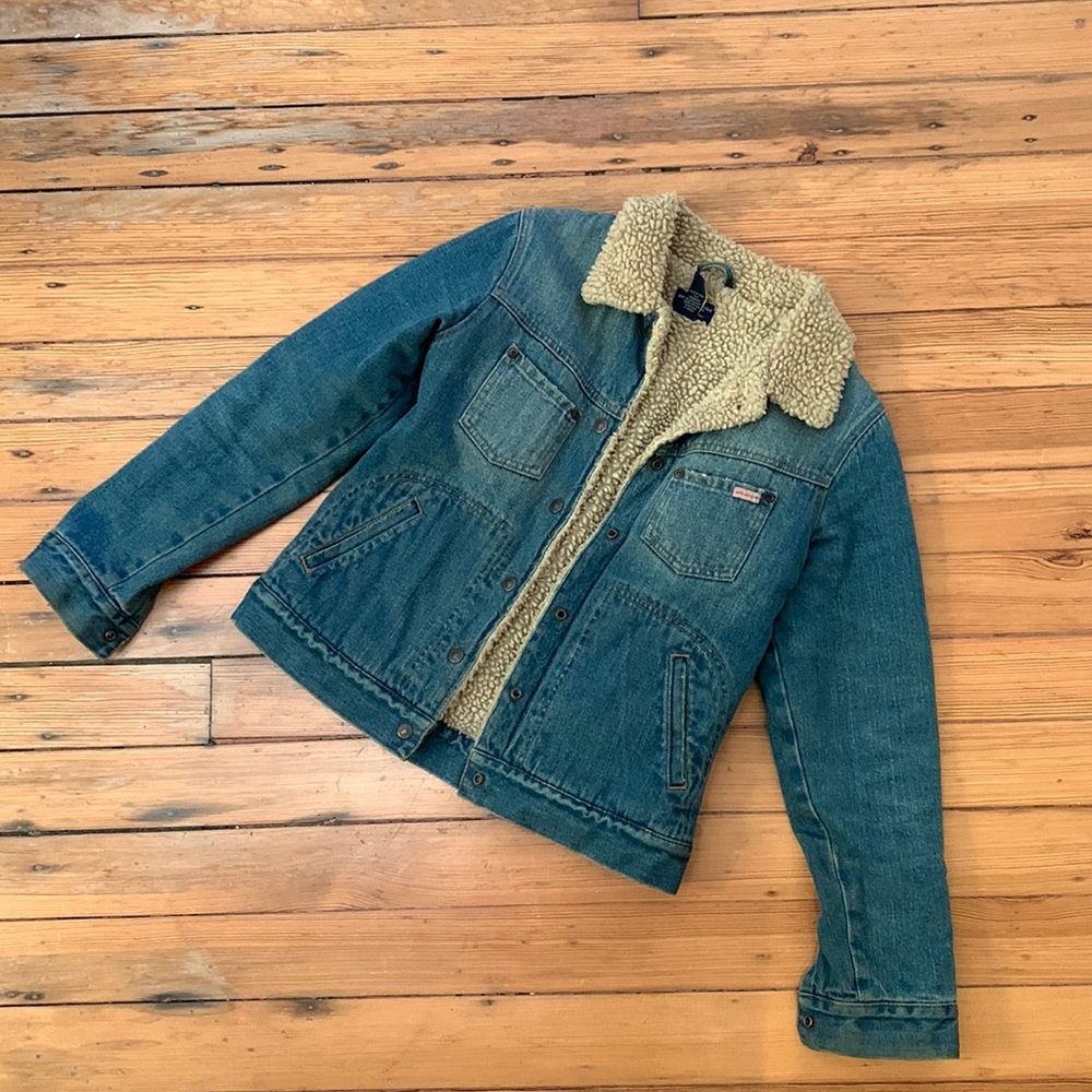 American Eagle lined jean jacket with snaps
